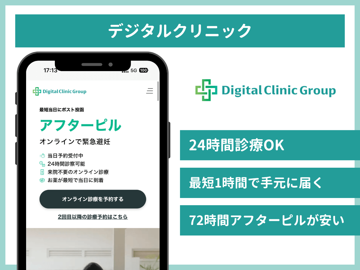 デジタルクリニックは72時間アフターピルが安い費用で処方可